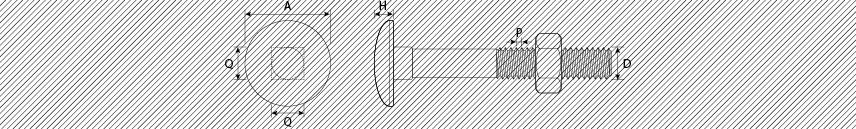 Machine screws mushroom head square neck w/nut low resistance