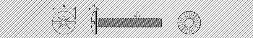 Tornillos para tiradores cabeza abombada combi PZ dentellados bajo cabeza