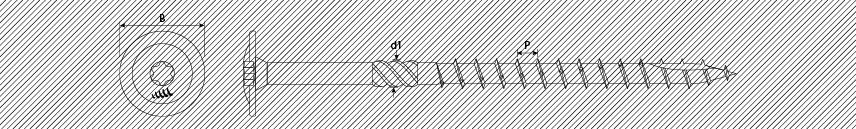 Carpentry wood screws TX wafer head with serration and type 17