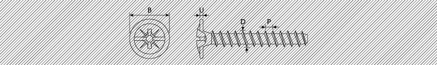 Шурупы для древесно-стружечных панелей полукруглая головка с шайбой PZ плоский наконечник